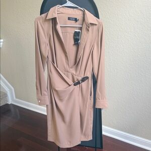 Lauren Ralph Lauren Women's Camel Long Sleeve Dress